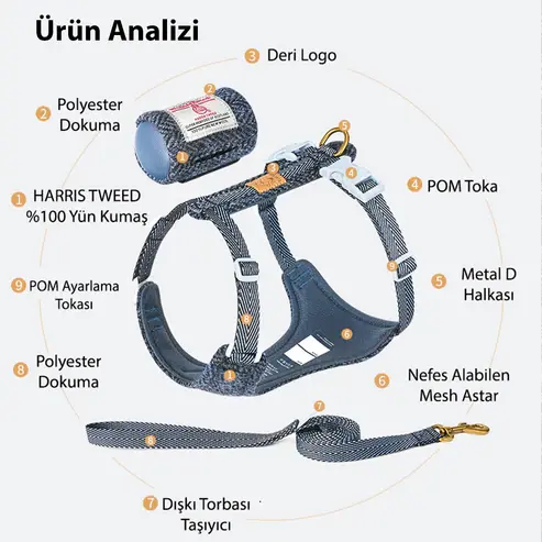 Yünlü Pepper Göğüs Tasması Seti