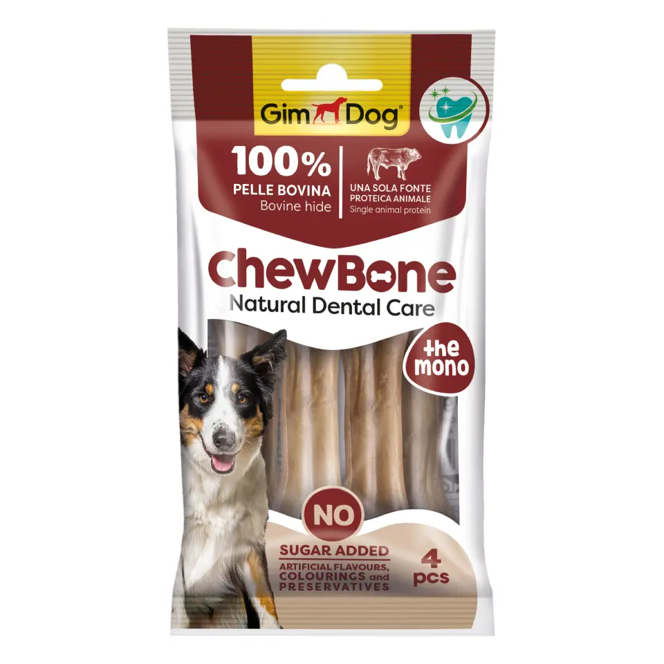 GimDog Chew Bones Press Köpek Çiğneme Kemiği 3,5’’ 80 Gr 4lü Naturel