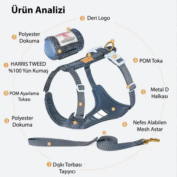 Yünlü Chili Göğüs Tasması Seti