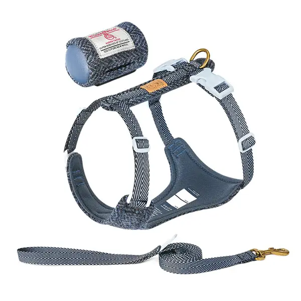 Yünlü Denim Göğüs Tasması Seti True Love