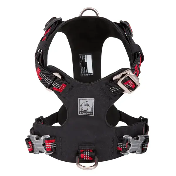 Cordura Kumaşlı, Suya Dayanıklı Siyah Göğüs Tasması-True Love