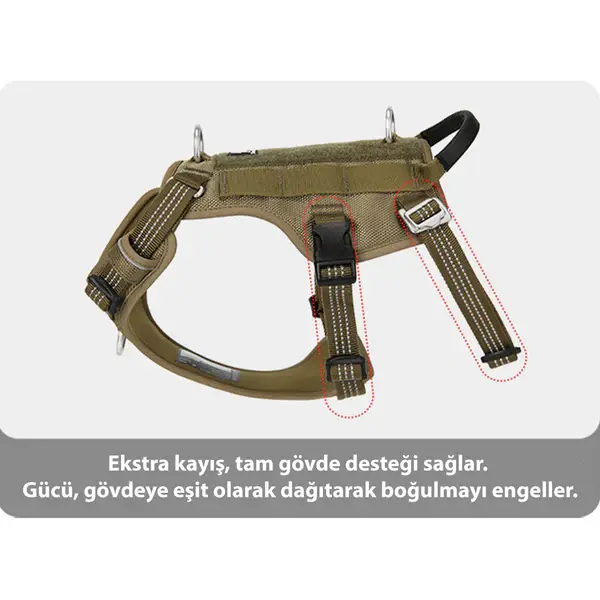 Tactical Asker Yeşili Köpek Göğüs Tasması