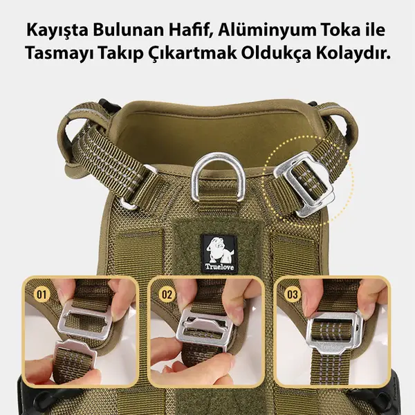 Tactical Asker Yeşili Köpek Göğüs Tasması