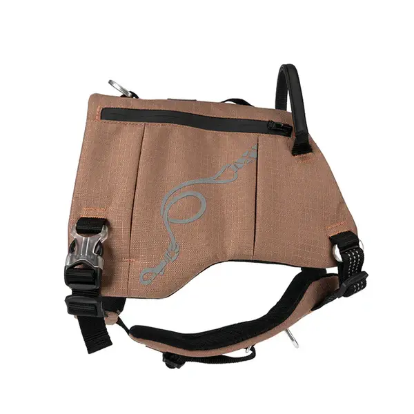 Cordura Kumaşlı, Cepli Kahverengi Göğüs Tasması