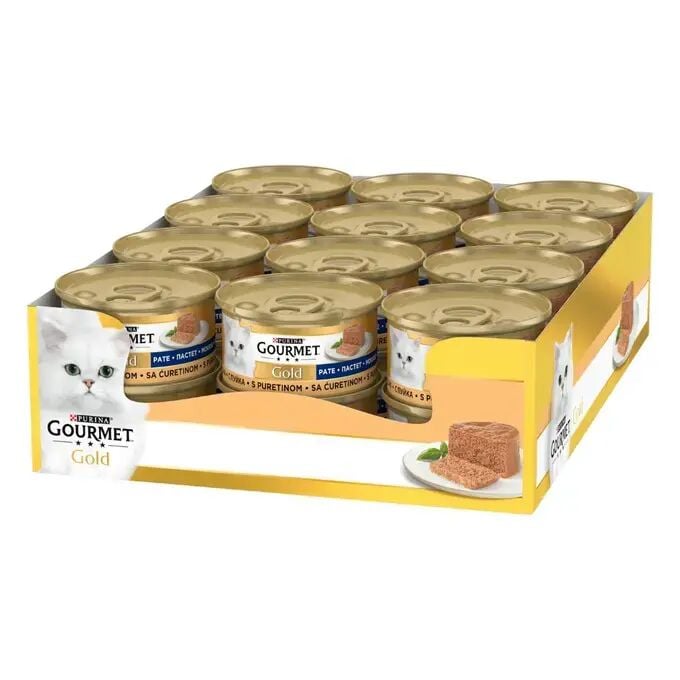 GOURMET GOLD KIYILMIŞ HİNDİLİ KEDİ YAŞ MAMASI 24X85G