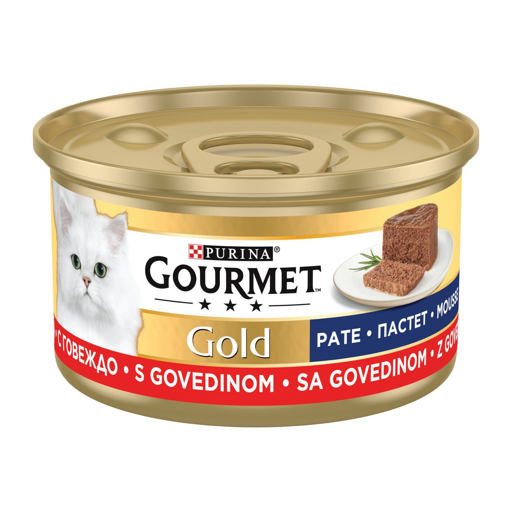 GOURMET GOLD KIYILMIŞ SIĞIRL ETLİ KEDİ YAŞ MAMASI 24X85G